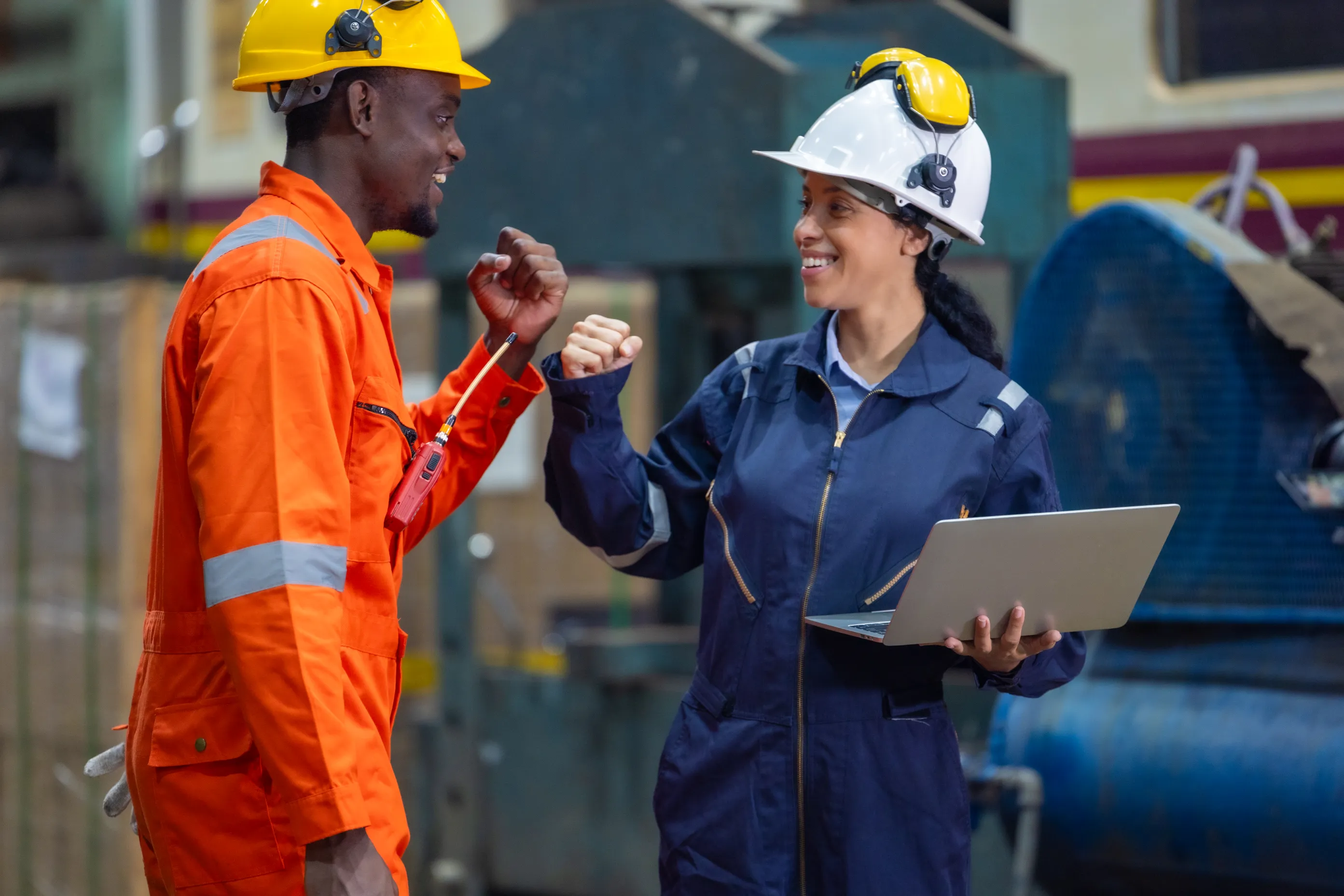 Team working safely on-site